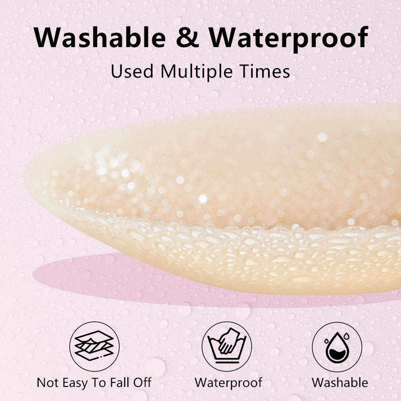 Nude Invisible Reusable Seamless Pasties Super Adhesive No Glue Strapless Self Adhesive Silicone Nipple Covers