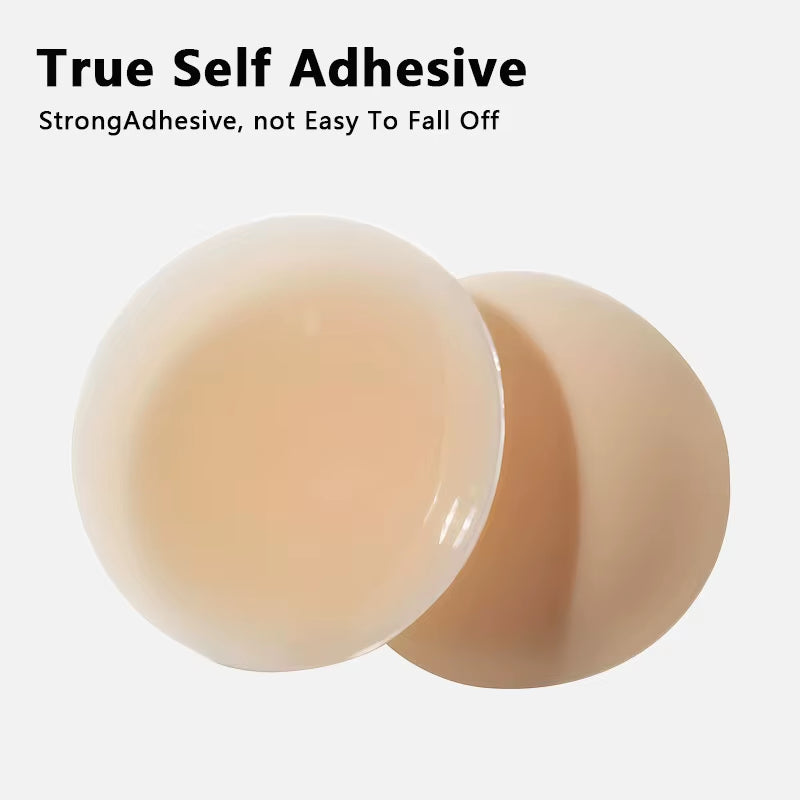 Medical Grade Self Adhesive Nipple Covers No Glue - Reusable Silicone Breast Petals Korean Invisible Skin Tone Pasties Wholesale