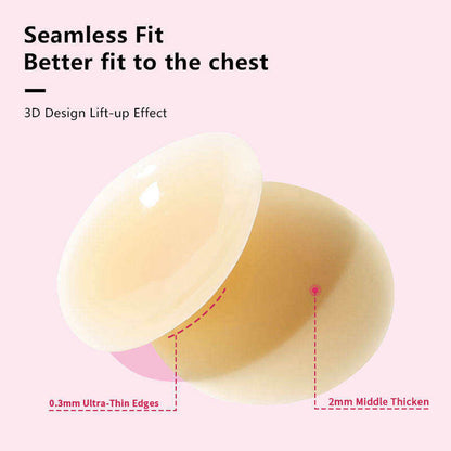 Nude Invisible Reusable Seamless Pasties Super Adhesive No Glue Strapless Self Adhesive Silicone Nipple Covers