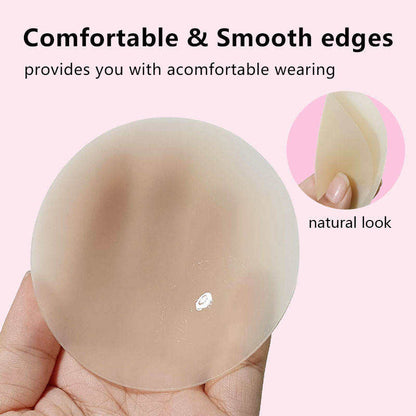 Nude Invisible Reusable Seamless Pasties Super Adhesive No Glue Strapless Self Adhesive Silicone Nipple Covers